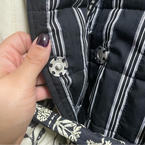 Avec Les Filles Quilted Robe Coat in a black and cream patch work L - Picture 8 of 10